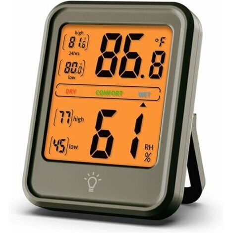 Hygromètre Numérique - Thermomètre Intérieur Professionnel Jauge d'Humidité avec Moniteur de Température Humidité pour Maison Garage,1 pièce, gris (1/5)