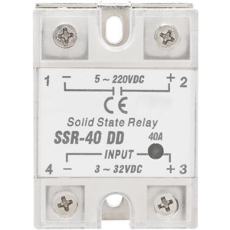 Relais à semi-conducteurs SSR-40 DD 40A 5-220VDC pour le processus d'automatisation industrielle (1/5)