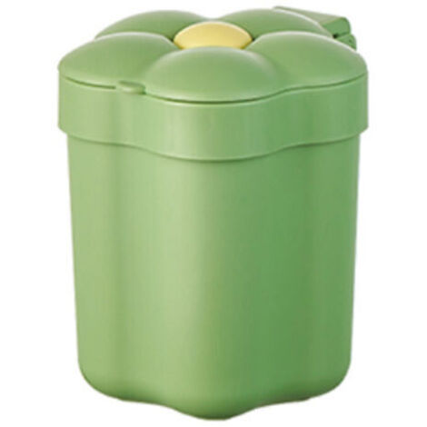 Mini poubelle de bureau avec couvercle, jolie poubelle portable, petite poubelle pour chambre, bureau, salon(vert) (1/5)