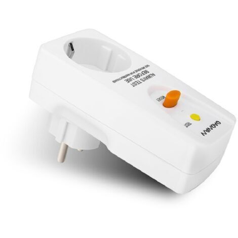 Prise intermédiaire de protection contre les chocs électriques - 16 A 220-250 V - Sensibilité de 10 mA