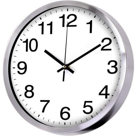 Horloge murale silencieuse à quartz moderne avec secondes rampantes sans tic-tac 12 pouces