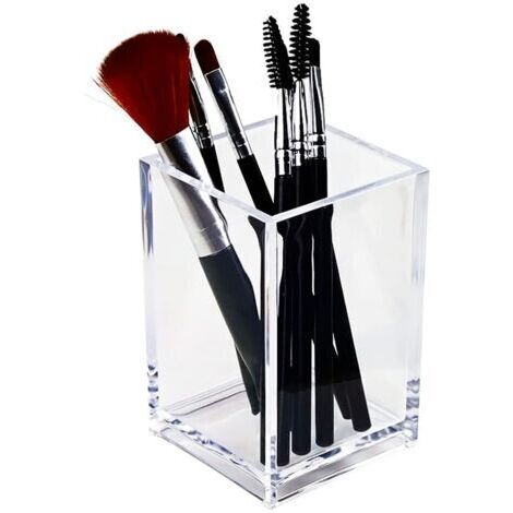 Porte-crayon en acrylique transparent, porte-brosse de maquillage transparent, accessoires de bureau, organisateur de papeterie pour accessoires de bureau