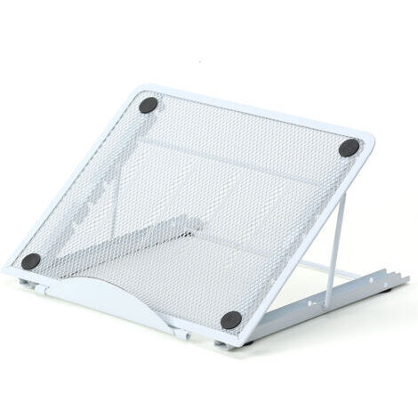 Support Ordinateur Portable Multi-Angle Support Laptop Ventilé en Acier Inoxydable Réglable Ergonomique Léger( blanc) (1/5)