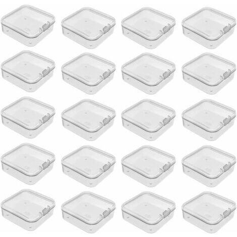 Petite boîte de 20 pièces avec couvercle à charnière, conteneur de stockage de perles, conteneur de stockage en plastique pour objets, pilules, herbes, petites perles, accessoires de bijoux et autres (1/5)