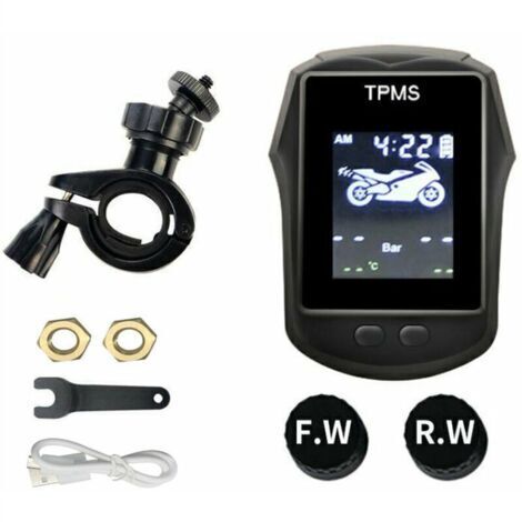 Détecteur de pression des pneus modèles de sports de plein air avec horloge surveillance de la pression des pneus de moto sans fil