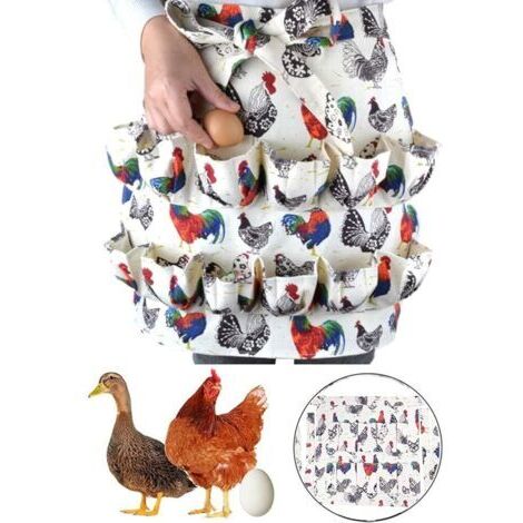 Tablier de collecte d'œufs, tablier de ferme, cadeau de porteur d'œufs pour les amateurs de poulet, canards, oies, cuisine, vêtements de travail (1/5)