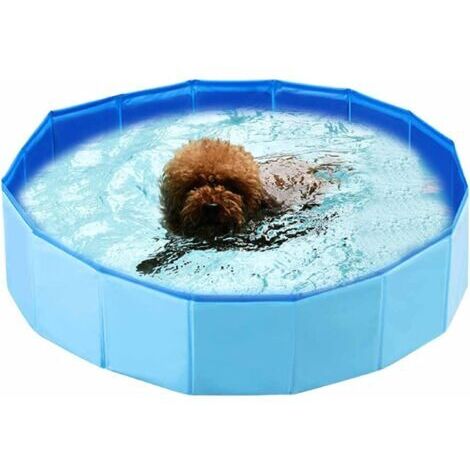 Piscine pliable pour chien, pataugeoire pour chien, piscine pour chien, bleu-Ensoleillé (1/3)