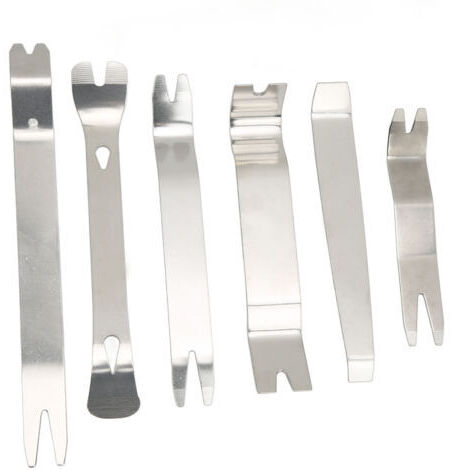 Kit d'outils de dépose de garniture de voiture, en acier inoxydable, solide, antirouille, outils universels à levier pour porte fenêtre Audio 6 pièces (1/5)