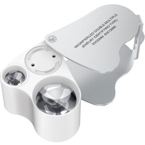 30 X 60 Loupe Bijoutier, LED Loupe Eclairante Horloger, Gemmes Bijoux Pierres Timbres Pieces Montres Loisirs Antiques ModèLes Poche Monocle Loupe Grossissante Verre (1/5)