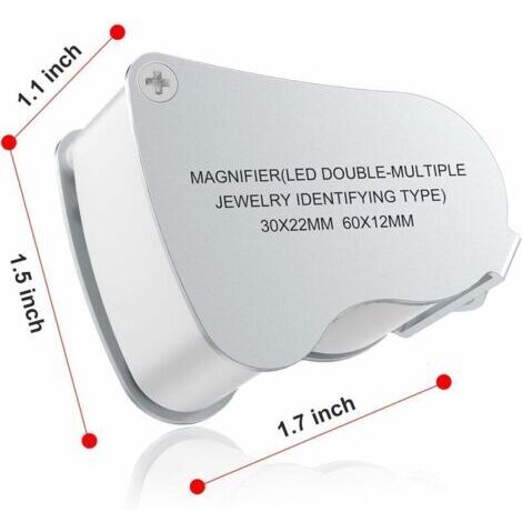 Loupe à main éclairante 4X60 - 8 LED + 1 LED UV