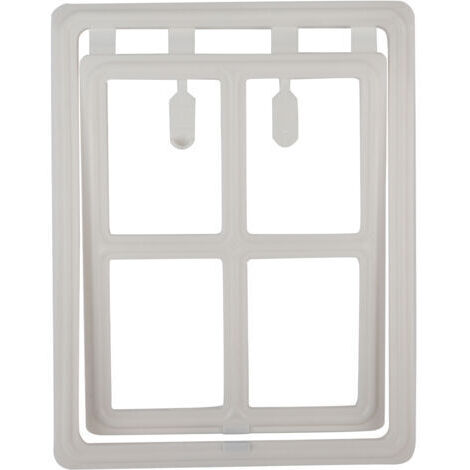 Porte en plastique pour chien, chiot, chat, verrouillage magnétique, rabat de sécurité pour porte de fenêtre à moustiquaire (blanc XL) (1/5)