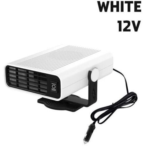 Chauffage de voiture 12V 24V 120W Portable 360 degrés réglable ventilateur de chauffage électrique purificateur d'air pare-brise anti-buée dégivreur,France,White 12V pratique (1/5)