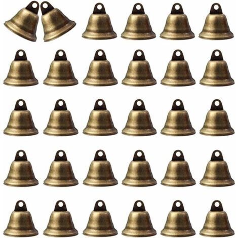 Pamtns 30 Pièces Petite Clochette Vintage Bronze Vintage Vintage Bronze Jingle Bells Cloches Vintage en Bronze Mini Clochette Cloche en Bronze Cloches Artisanales Petites Clochettes, Ensoleillé (1/5)