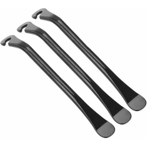 Demonte Pneu Velo 3 Pièces, Levier de Pneu en Acier au Carbone Noir Changeur de Pneu de Vélo Outil de Réparation de Vélo pour Enlever le Pneu de Vélo, 120 x 7mm