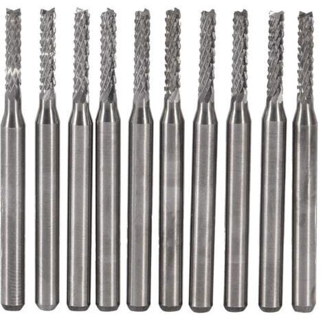 10pcs Fraise en Carbure Cémenté Fin Mill Gravure Bits Sculpture Perceuse Coupeur SMT/CNC/PCB 2mm (1/5)