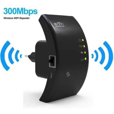 Répéteur WiFi, Amplificateur WiFi Puissant, WiFi Extender N300, WiFi Signal Booster, 1 Port Ethernet, Couvre jusqu'à 200㎡, Facile à Installer, Compatible avec Toutes Les Box Internet (1/5)