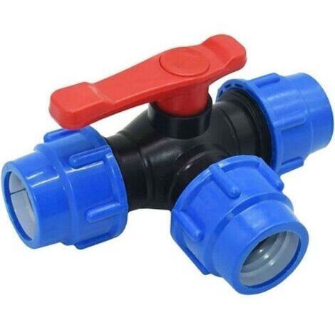 Vanne À Bille D'arrêt,40mm Robinet À Tournant Sphérique À Trois Voies À Connexion Rapide PVC PE Tuyau À Interrupteur Rapide Connecteur en T (Size : 40mm) (1/4)