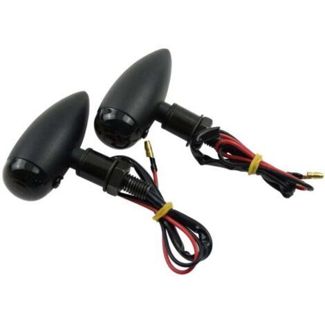 1 paire (coque noire noire) clignotants moto clignotants en métal voyants Mini ampoule ambre clignotants universels lampe lumineuse (1/4)