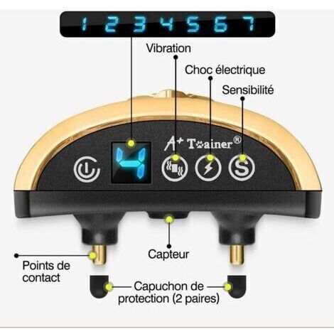 Collier Anti Aboiement Chien Électrique Automatique Rechargeable Avec 7 Niveaux Ajustables, 3 Modes Sensibilité/Vibration/Choc 19-62Cm Sangle Réglable Pour Petit/Gros Chien Étanche Ip66(2020 Version)