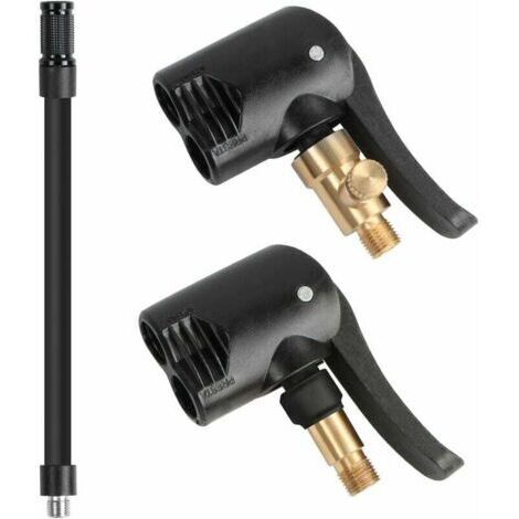 2 Pcs Adaptateur de Valve de Pneu de Voiture, Embout Gonfleur,Adaptateur, Tête de Pompe de Remplacement Filetée avec Double Valve,pour Les Pneus de Voiture, de Vélo et de Moto (1/4)