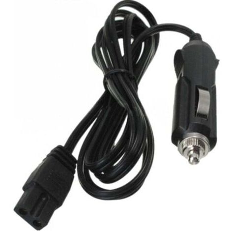 Glacière de voiture 12 V CC - Alimentation allume-cigare - Câble d'alimentation 2 m - Prise fusible (12 V Noir)