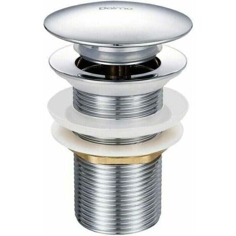 Bonde de Lavabo Pop-up sans Trop-Plein en Laiton Chromé G 1-1/4, Équipée d'un Système d'Ouverture et de Fermeture Facile à Bouton-Poussoir. (1/4)