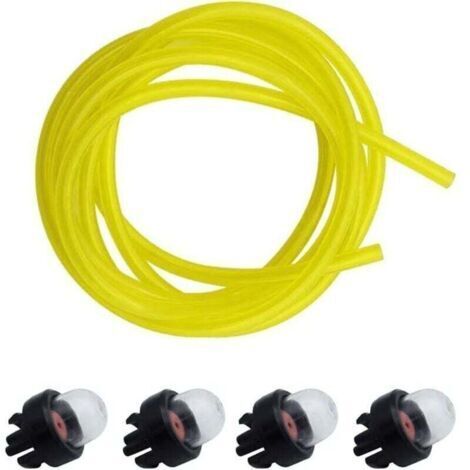 D'amorce 4 Pièces Ampoule de Carburant Pompe Un Diamètre Intérieur 2,5 mm 5,5 mm de Diamètre Extérieur Durite de Carburant Jaune 1,5 m Accessoires de scie à Chaîne Universels (1/4)