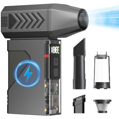 Nettoyeur et Souffleur Multifonction — 180 000 tr/min, 10 000 mAh, LED et Power Bank — Avec Accessoires pour Nettoyer la Voiture, la Maison et l’Extérieur (1/4)