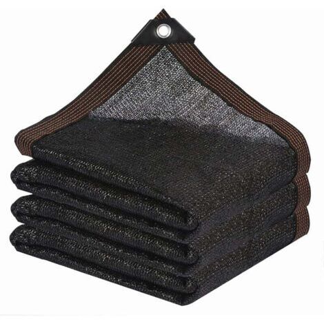 Tissu d'ombrage – Filet d'ombrage de jardin avec œillet pour pergola, terrasse, plantes, serre, poulailler, noir, (3 x 4 m) (1/4)
