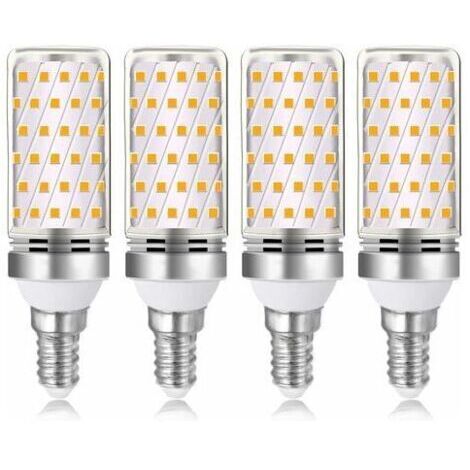 Juego de 4 bombillas LED E14 de 16 W, luz blanca cálida, 3000 K, 1600 lm, equivalente a una lámpara halógena E14 de 100 W y 120 W, CA 230 V, no regulable (1/4)