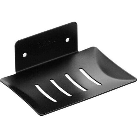 Porte Savon Mural, Porte-Savon Douche Auto-adhésif & Mural en Acier Inoxydable, Soap Dish Holder Tray Support Savon sans Perçage,Noir (1/4)
