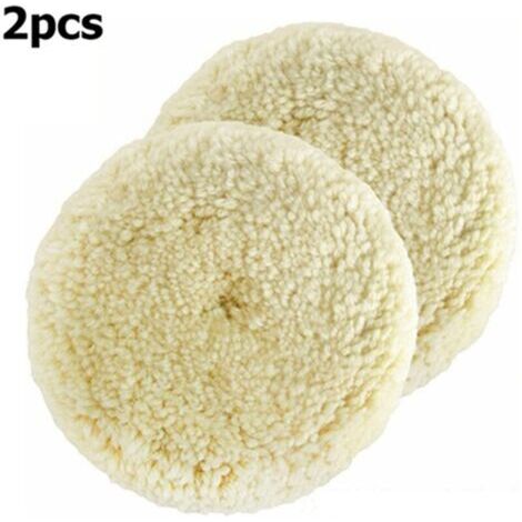 2Pcs Tampon de Polissage en Laine d'agneau, 3 Pouces 76mm Tampon de Laine pour Polir Tampon de Polissage Bonnet de Polissage Disque de Polissage en Laine pour Auto Polissage Voiture (1/4)