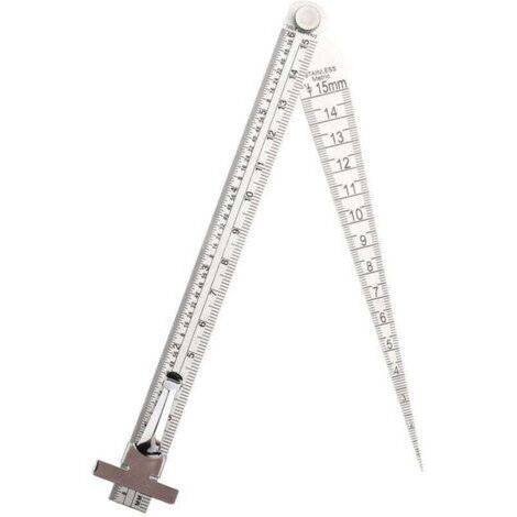 Stainless Steel Welding Taper Gap Gauge Depth Ruler Hole Inspection Tool (1/4)