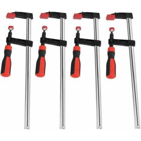 4pcs Serre-joints à barres serre joint 300mm serre joint 50mm Serre-joint à vis en fonte malléable F Pince à bois F Serre-joints en F à Visser Travail de bois F Pince Diapositive rapide 50 x 30 (1/4)
