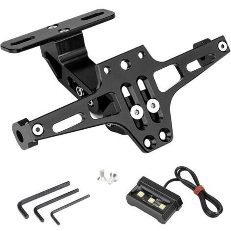 Support de Plaque Moto, Universel Porte Plaque Immatriculation, avec Lumière sous Licence, Support de Plaque D'immatriculation Réglable, pour MT01, MT07, MT09, Sportster Z900 SV650