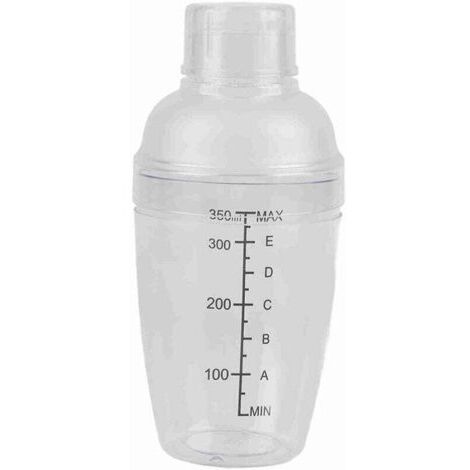 Mélangeur à cocktail en résine PC transparente anti-fuite avec outil de barre d'échelle (300 ml) (1/4)