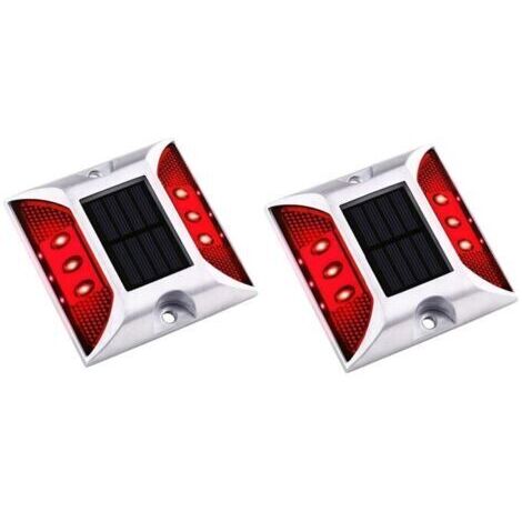 Lot de 2 Lumières Solaires pour Jardin et Quai – Lampes Étanches IP67 pour Allée, Escalier et Pont avec Marqueur Réfléchissant (1/3)