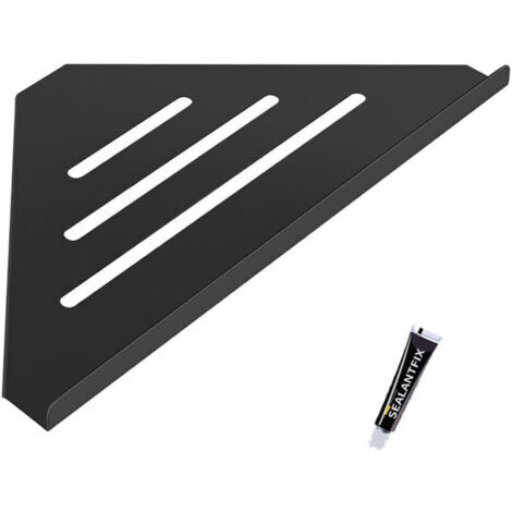 30.5x19.4cm Noir Etagère de Douche D'angle Sans Percage Acier Inoxydable 304 Étagère de Salle de Bain de Savon Shampooing (1/4)