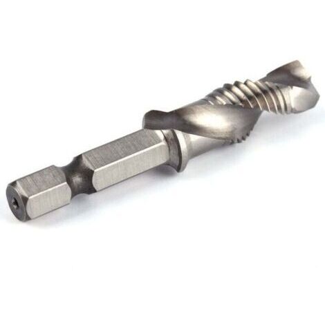 Foret Taraudeur M10, Foret à Queue Hexagonale 1/4" HSS Pour Tarauder Dans Le Bois, Le Plastique Et L'aluminium, Foret Combiné M10 Et Mèche De Taraud (1/4)