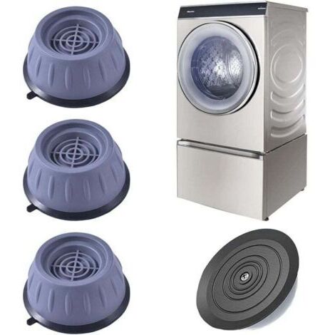 Tampons À Pied Machine À Laver 4 Pièces Universal Tapis Anti-Vibration pour Machine à Laver - Caoutchouc Antidérapant Coussinets/Pieds Stabilisateur Piédestal pour Machines à Laver Séchoirs et Meubles (1/4)