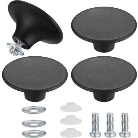 4 Pièces Boutons de Couvercle de Casserole- Noir, Boutons de Couvercle de Pot, Poignée Casserole Universelle de Cuisine en Acier Inoxydable Résistant (1/4)