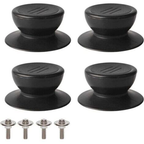 4 pièces Bouton de couvercle , bouton de remplacement de couvercle de cuisine universel, couvercle en verre, poignée de couvercle en verre - noir (1/4)