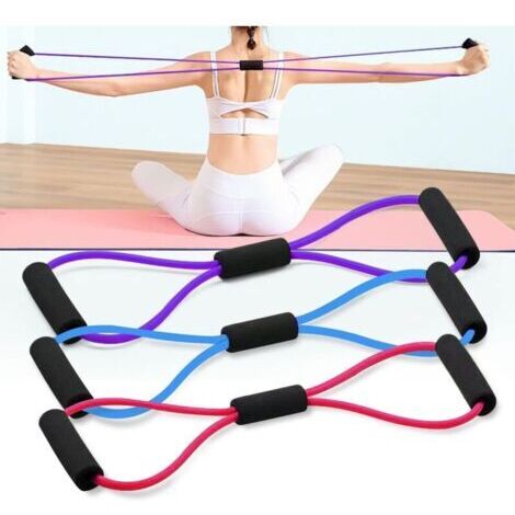 3PCS Figure 8-Shape Resistance Bands, Yoga Pilates Squats, Muscle Training Fitness Expander Resistance Training Bands pour La Maison Et La Salle De Sport (1/4)