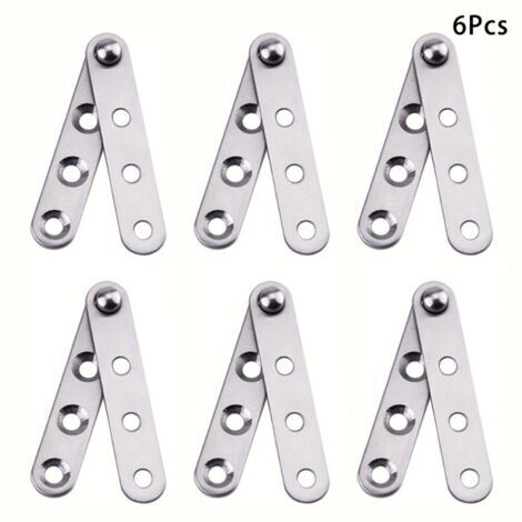 Lot de 6 Charnières Pivotantes à 360° en Acier Inoxydable – Pour Portes de Placards, Tiroirs et Fenêtres, Design Moderne et Surface Métallique Lisse (1/4)