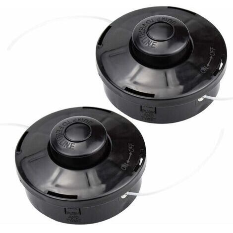 Lot de 2 Tête de débroussailleuse Universelle Nylon Bobine de Rechange de Tondeuse Débroussailleuse Tête De Coupe M10 X 1,25 pour Débroussailleuse Thermique à Essence - (1/4)