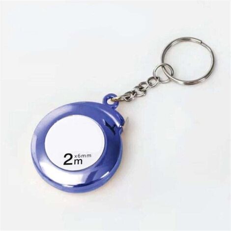Porte-clés mini mètre ruban bleu de 2 m, mètre ruban portable pratique pour les mesures quotidiennes (1/4)