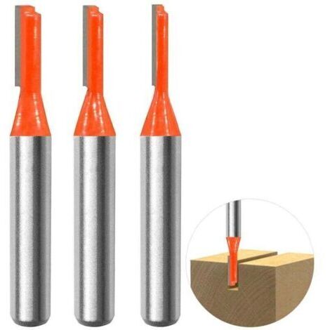 3pcs 8mm Tige Straight Routeur Bit Set, Fraises à Rainurer Fraise à Bois Outillage Bois Fraise 3mm,4mm,5mm Pour Transformation Du Bois PerçAge Et Sculpture (1/4)