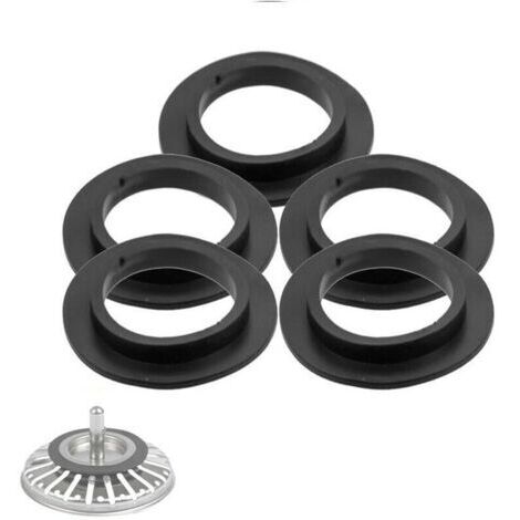 Lot de 5 joints d'étanchéité pour bonde de baignoire, lavabo, lavabo de salle de bain, joint à lèvre, joint en caoutchouc pour filtre à panier (1/4)