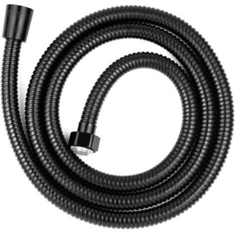 Tuyau de Douche Universel de 2m en Acier Inoxydable Flexible de Douche Anti-Torsion et Anti-Corrosion, Filetage G1/2 Noir (1/4)
