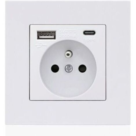 Panneau de prises françaises Type-c+USB16A Type 86, nombre de prises : 2 trous, nom (1/4)